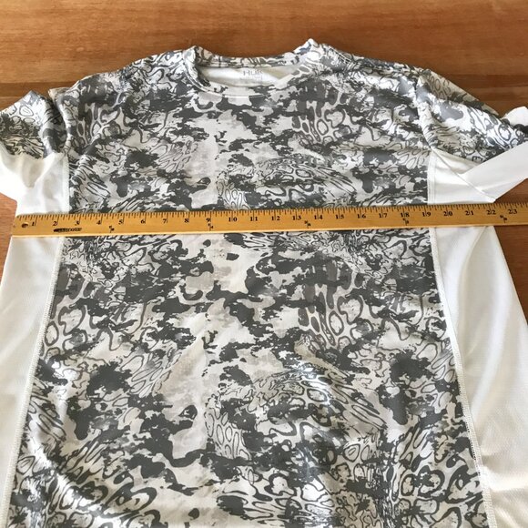Huk Icon x Tide Change Fishing Shirt Men L Gray Camouflage Long Sleeve Outdoor - Picture 6 of 10